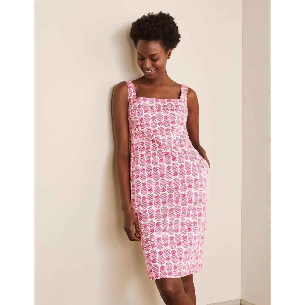Boden Pink and White Mini Dress